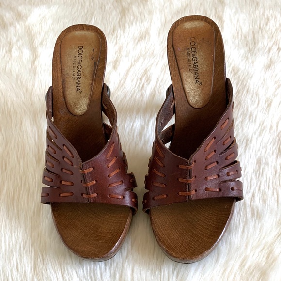 DOLCE & GABBANA Leather Platform Sandals - Picture 4 of 8